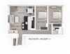 2 Bedroom 1 Bathroom Floor Plan 2 Bedroom 1 Bathroom Floor Plan at 190 Smith Luxury Apartment Suites, Winnipeg, Manitoba